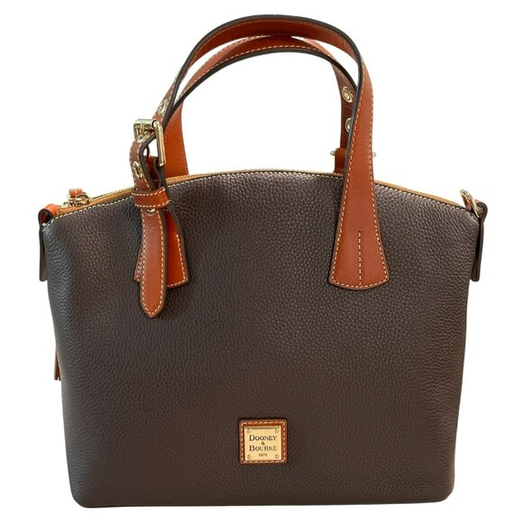 Dooney & Bourke Trina Brown Satchel Crossbody Bag Pebble Leather NEW - Picture 2 of 12